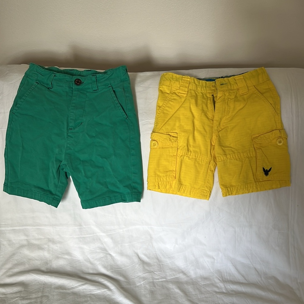 EUC 3 Pairs of Boy’s Green & Yellow Shorts